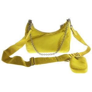 Prada Nylon Yellow Re Edition Shoulder Bag Triangle Logo